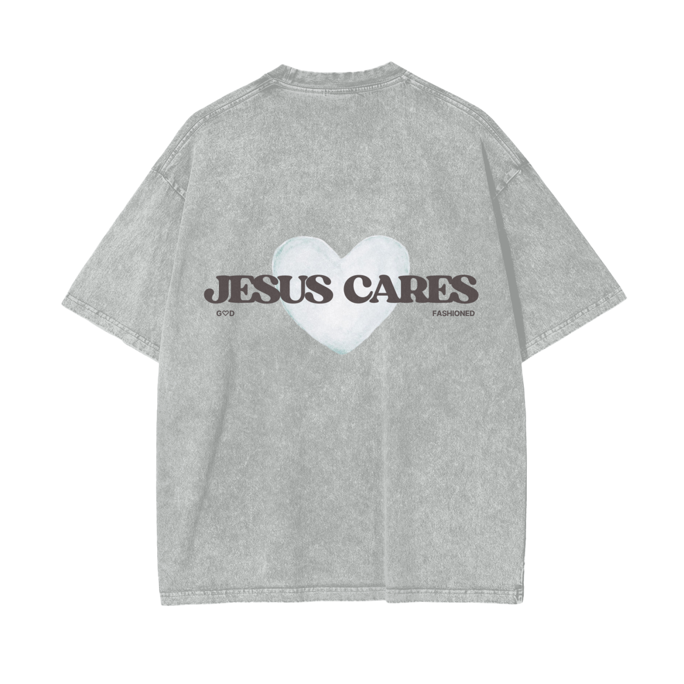 Jesus Cares-Drop Shoulder Tee