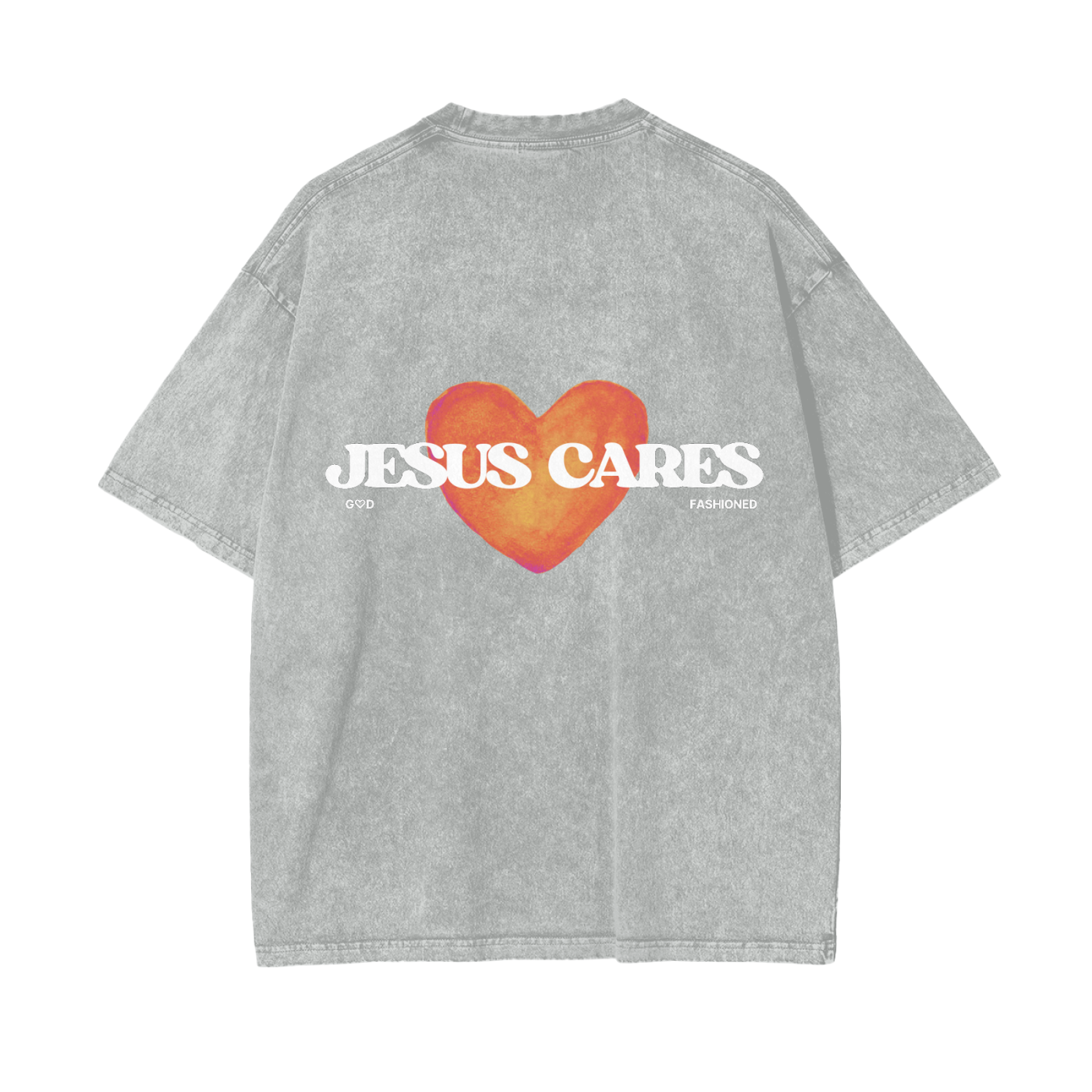 Jesus Cares-Drop Shoulder Tee