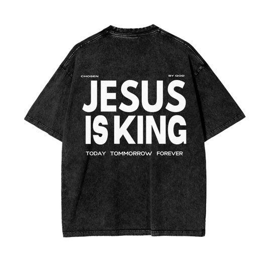 Jesus Is King-Drop Shoulder Tee
