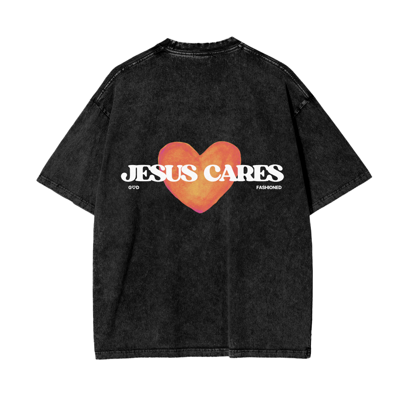 Jesus Cares-Drop Shoulder Tee
