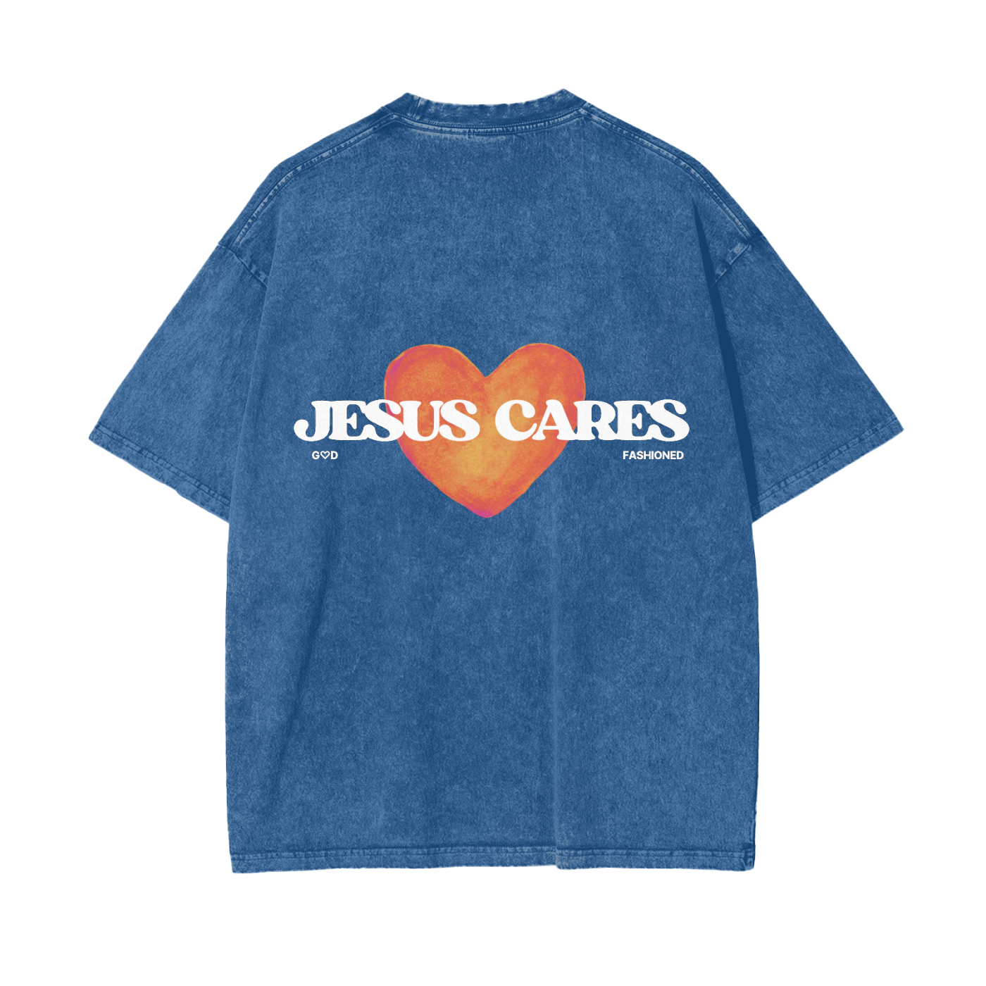 Jesus Cares-Drop Shoulder Tee